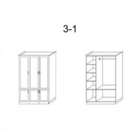 Шкаф DreamLine Парма, 3 створки (3-1) бук срощенный